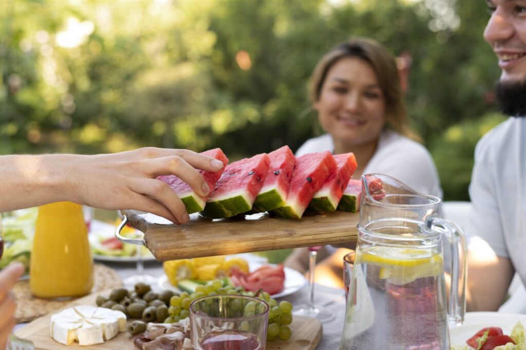 close-up-friends-table-with-watermelon